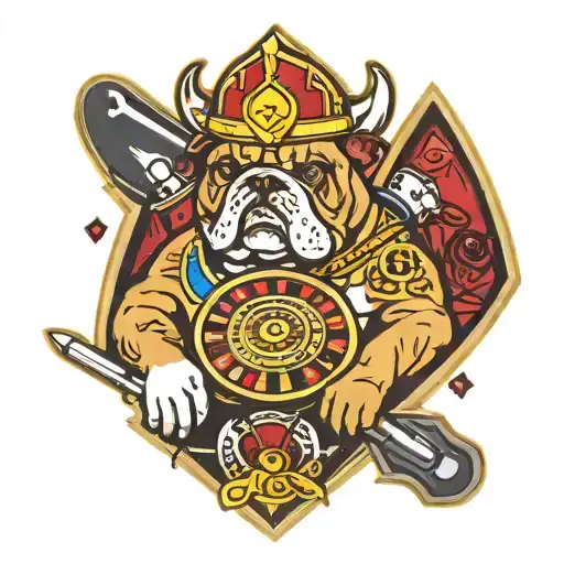 Casino Roulette Wheel Bulldogs Mascot Playing Cards Vikings Triangle