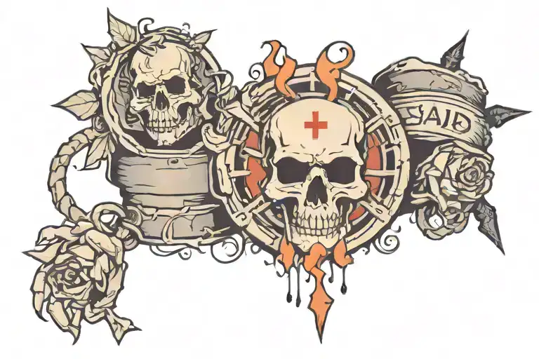 Bad Habits Aimers Tattoo On Cracked Wrist Like A Bracelet