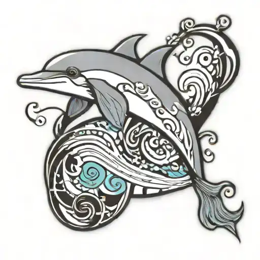 Dolphin Jumping Through A Treble Clef