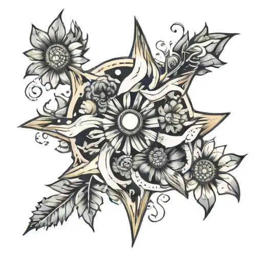 Pinwheel With Sunflowers And Spooky Things