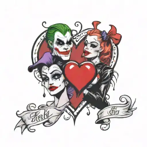 Joker And Harley Quinn Love Heart