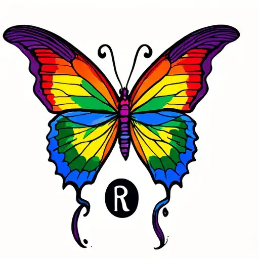 Semicolon Butterfly Lgbt Flag Colours Hidden R In The Blue