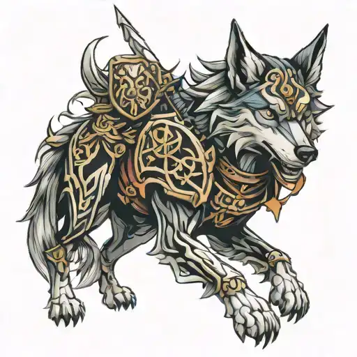 Knight Blade Guardian Wolf