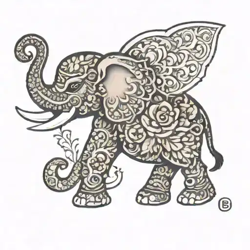 Mandala Elephant Side View