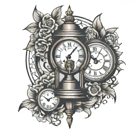 Roman Numeral Clock With Hourglass