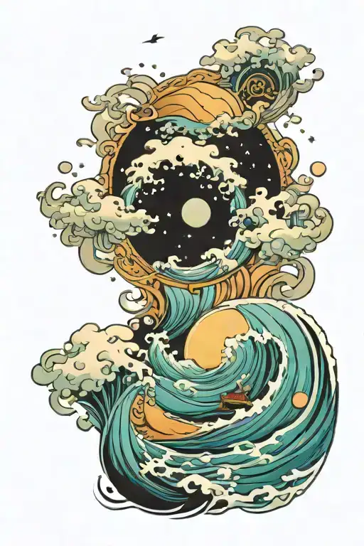 Ocean Waves And Space And Myth