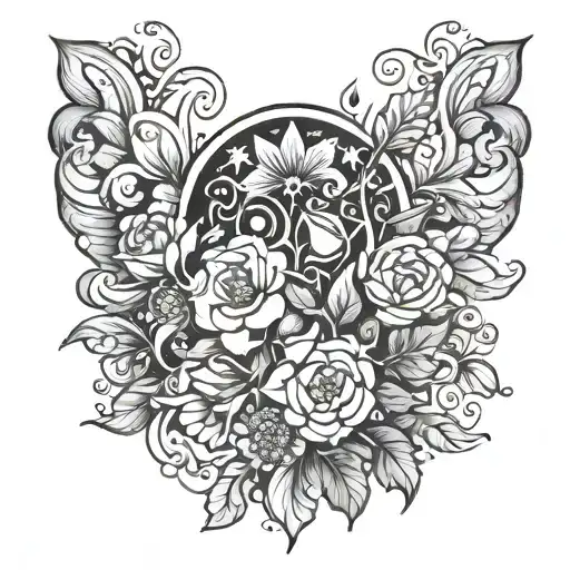 Negative Space B Surrounded By Flowers