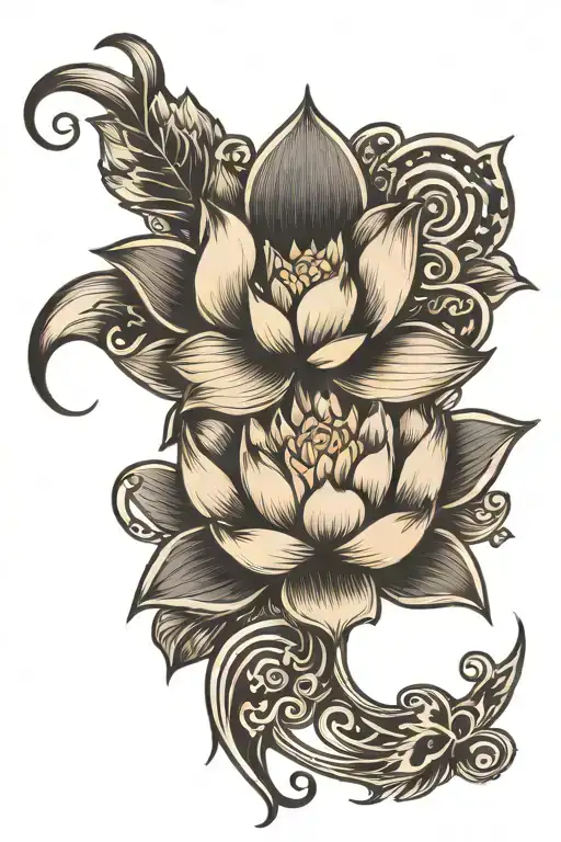 Ohm And Lotus Flower