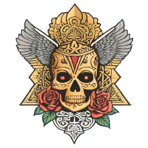 Egyptian Tatto With Mexican And Black Heritage Incoperated With Crossses