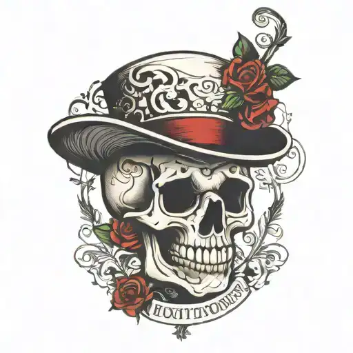 Skull Moulin Rouge With Text