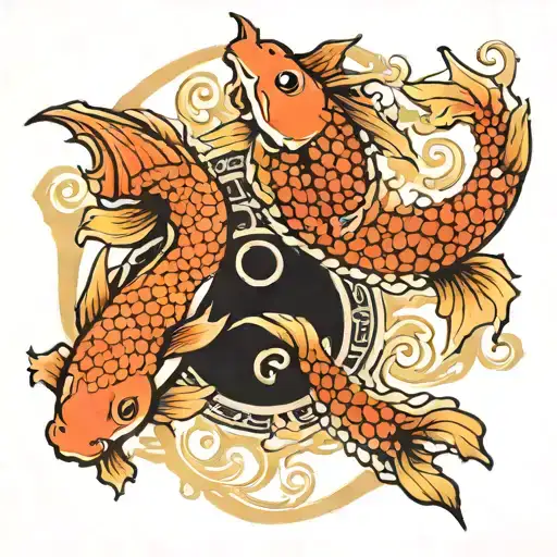 Dragon Koi Fish Yin Yang