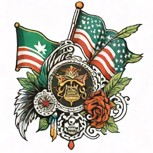 Irish And Native American Flag