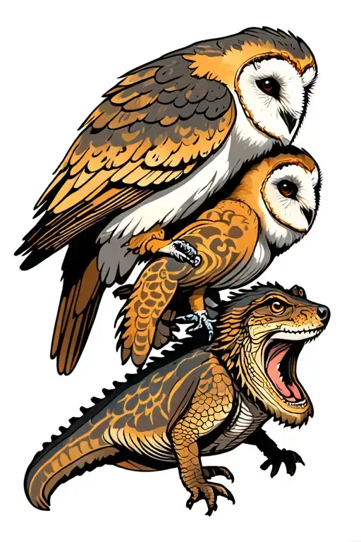 A Barn Owl A Wolf And A Comodo Dragon