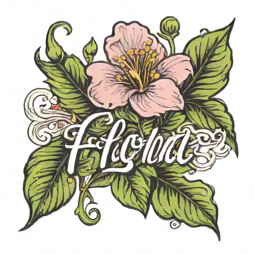 February Birth Flower With The Name Fiona As The Stem In Cursive