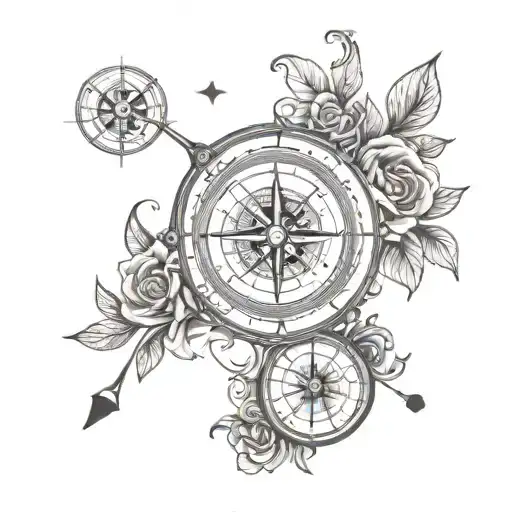 Love World Compass Black And White