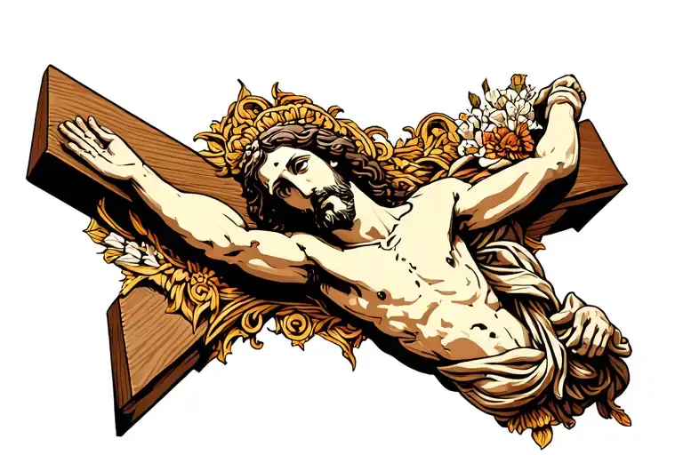 Jesus On Cross Intertwined