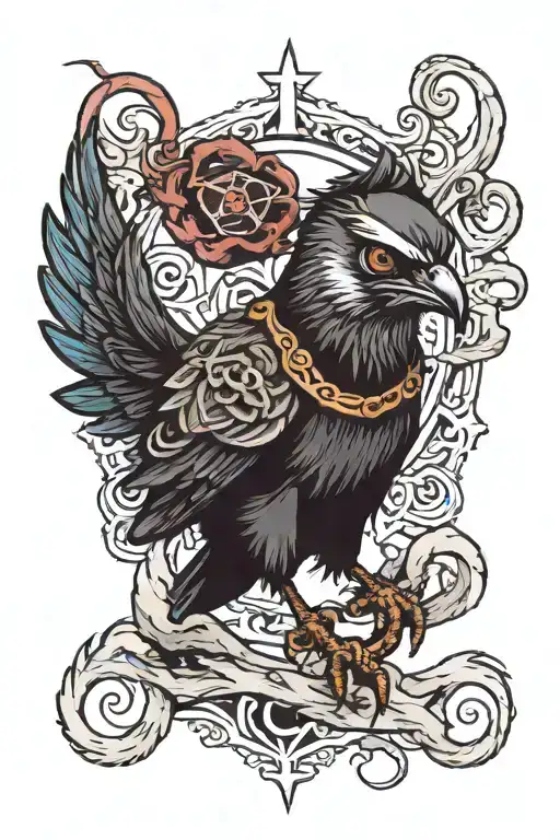 Crow W Raccoon W Octopus Trinity Symbol Mixed