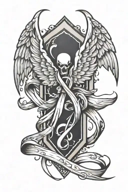 Winged Cancer Ribbon