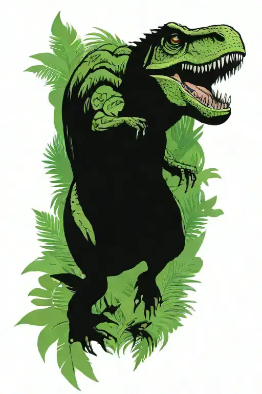 T Rex In Jungle Background