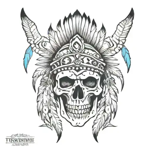 Native Skull With Fasthorse Name