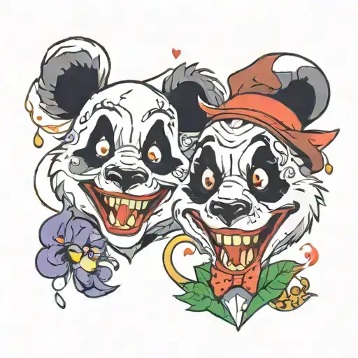 Panda And Joker Heavy Smile