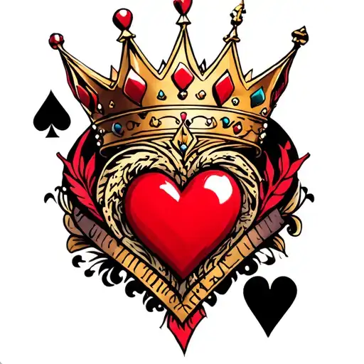 Pokar Of Aces And Heart Queen Crown