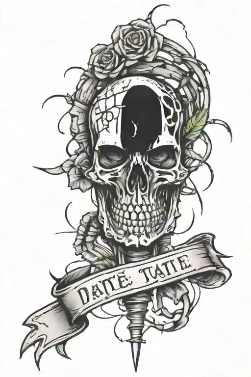 Date Tattoo With Barb Wire Wrapped