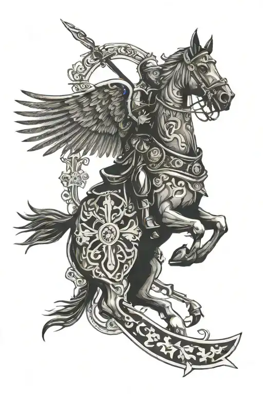 Polish Winged Hussar Irish Catholic Cross