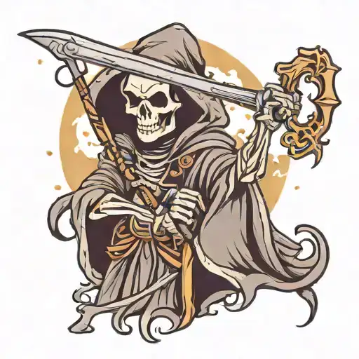 Cute Grim Reaper Holding A Scythe