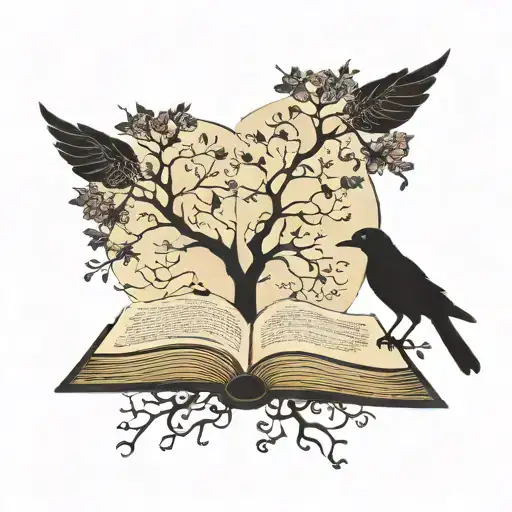 Tree Crow Book Sillouette