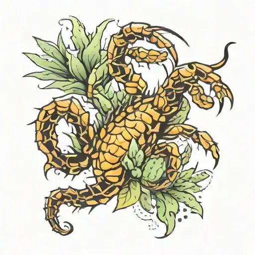 Scorpion And The Number 1 And Cactus