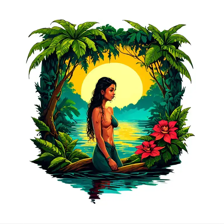 Dawn In A Jungle Scene