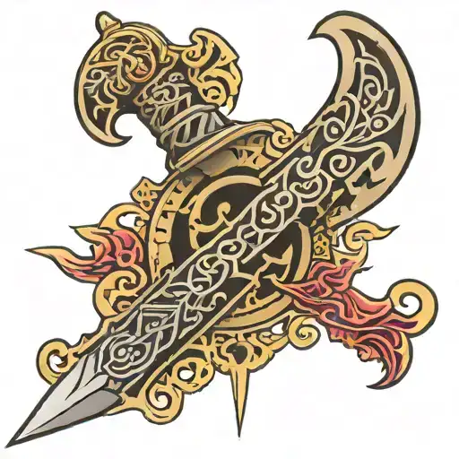 Sword Hilt And Grip With The Name Josh Roberts In Japanese As The Blade