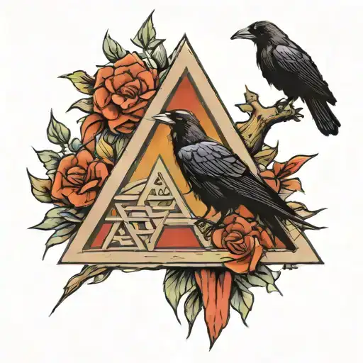 Ravens Valknut Triangles Zeus Thor Japanese Samurai Warrior