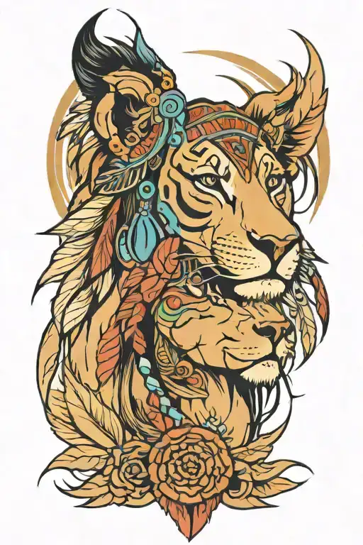 Lioness Native American Woman Strength Inspired