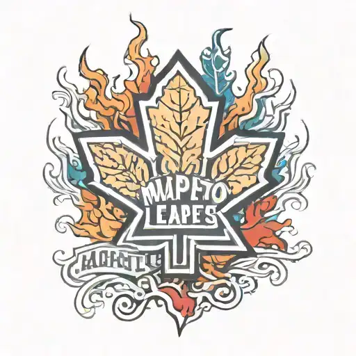 Toronto Maple Leafs Logo On Fire