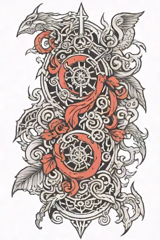 Nordic War Tattoo Design