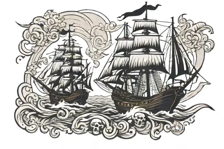 Eivle Pirate Ships Sailing