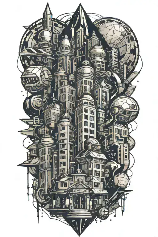 Geometric Sci Fi Cityscape Inspired