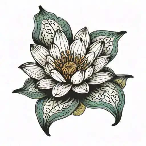 Water Lily Flower With Name As Stem