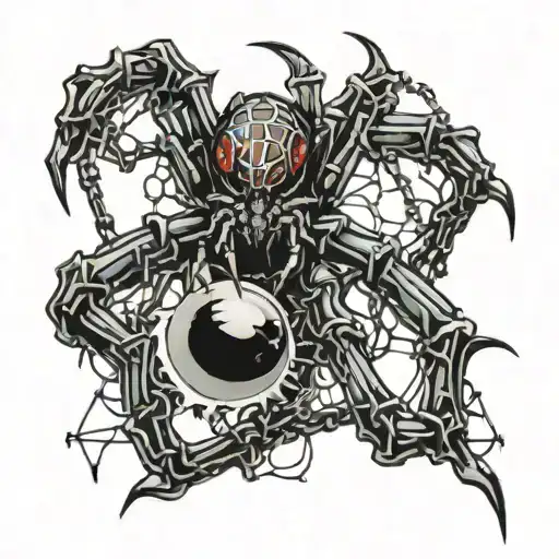 Spider With Chains Breaking And Bursting