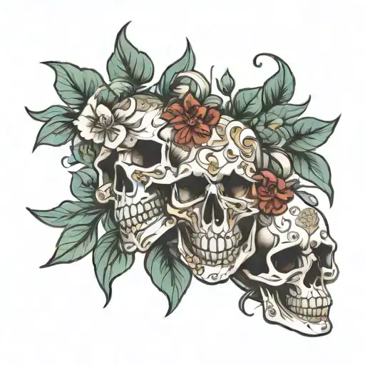 Italian Floral And Skulls