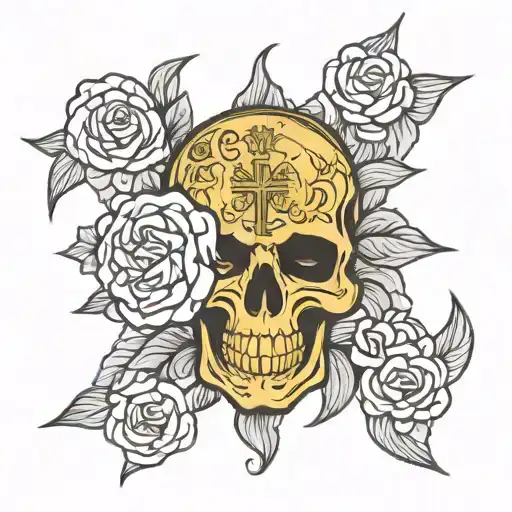 Skull Roses Watch Cross