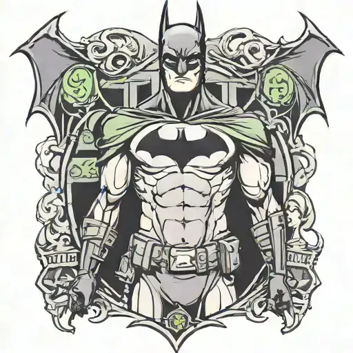 Batman With Gotham City Urban Street Money Theme For The Back