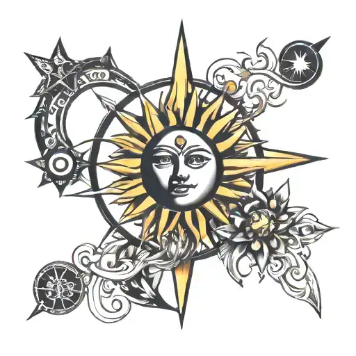 Sun Moon And Compas