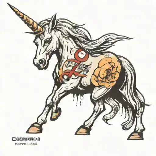 Unicorn Puking With Text Passagen