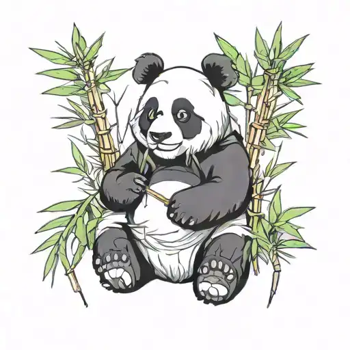 Panda And Bamboo