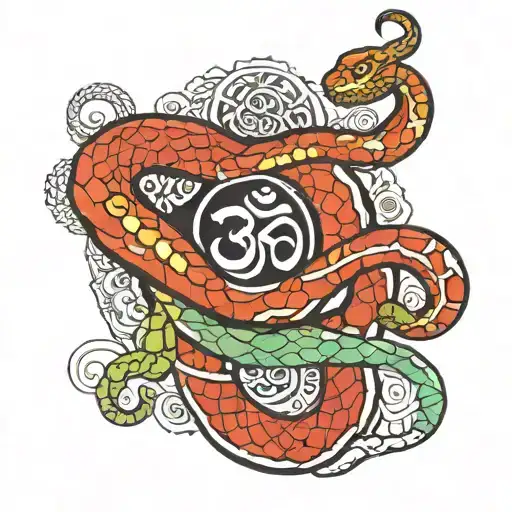 Snakes And Om Symbol