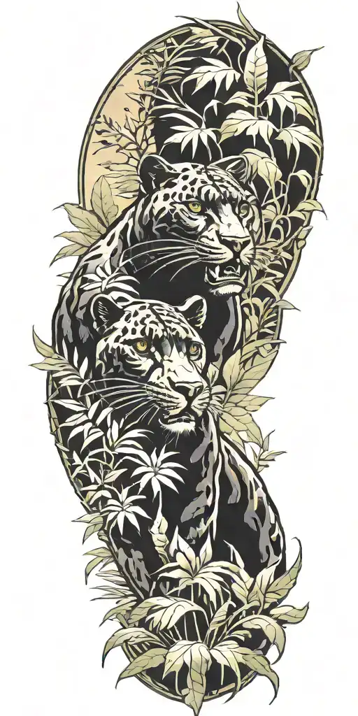 Panther In A Jungle Setting