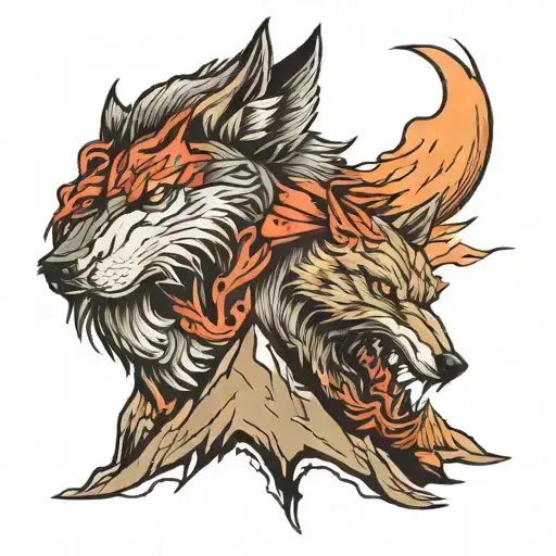 Mountain Back Ground Wolf And Road